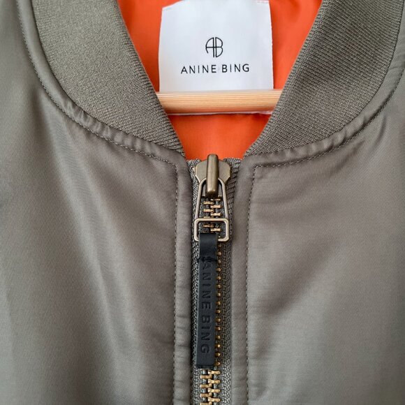 Anine Bing Leon Bomber Jacket in Army Green Size M - Picture 6 of 16